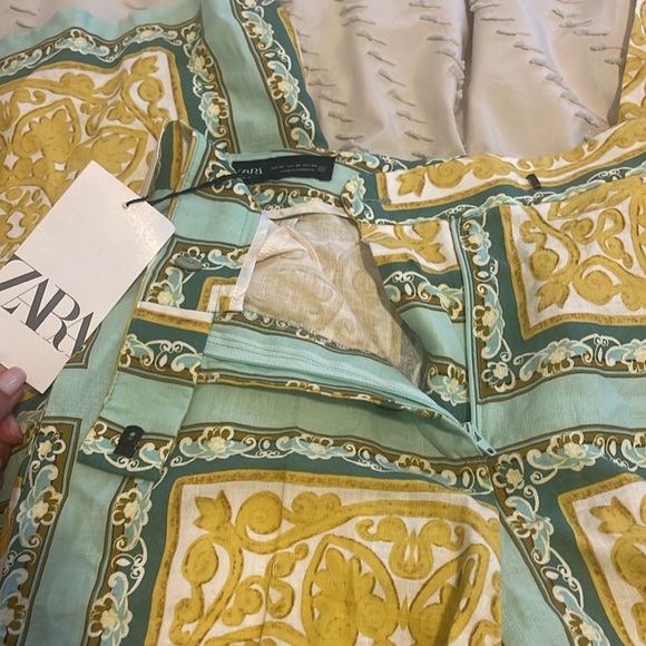 Zara Boho Printed Linen Trousers - Picture 4 of 7